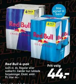 Bilka Red Bull 4-pak, DKK 44 tilbud
