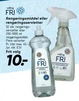 Bilka Rengøring smiddel eller rengøringsservietter, DKK 10 tilbud