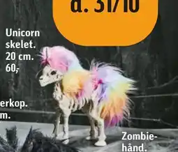 Føtex Unicorn skelet. 20 cm, DKK 60 tilbud
