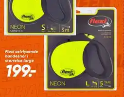 Bilka Flexi selvlysende hundesnor i størrelse large, DKK 199 tilbud