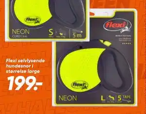Bilka Flexi selvlysende hundesnor i størrelse large, DKK 199 tilbud