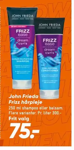 Bilka John Frieda Frizz hårpleje, DKK 75 tilbud