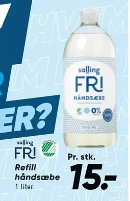 Bilka Refill håndsæbe, DKK 15 tilbud