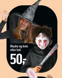 Føtex Maske og kniv eller hat, DKK 50 tilbud