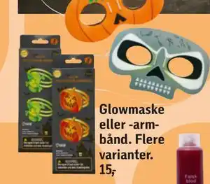 Føtex Glowmaske eller -armbånd, DKK 15 tilbud
