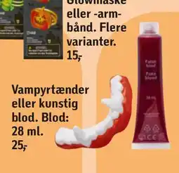 Føtex Vampyrtænder eller kunstig blod, DKK 25 tilbud