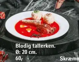 Føtex Blodig tallerken. Ø: 20 cm., DKK 60 tilbud