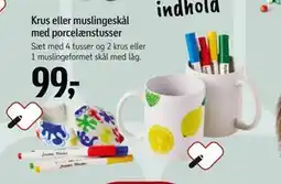 Føtex Krus eller muslingeskål med porcelænstusser, DKK 99 tilbud