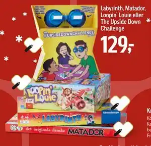 Labyrinth, Matador, Loopin ̀ Louie eller The Upside Down Challenge, DKK 129