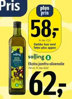 Føtex Ekstra jomfru olivenolie, DKK 62, App-pris tilbud