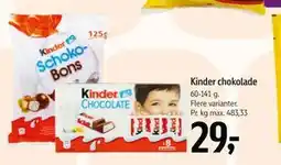 Føtex Kinder chokolade, DKK 29 tilbud