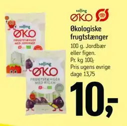 Føtex Økologiske frugtstænger, DKK 10 tilbud