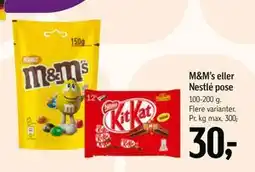 Føtex M&M’s eller Nestlé pose, DKK 30 tilbud