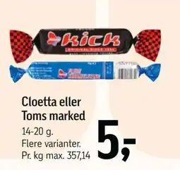 Føtex Cloetta eller Toms marked, DKK 5 tilbud