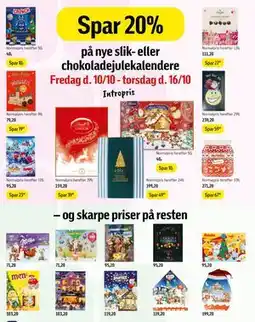 Føtex Spar 20% på nye slik- eller chokoladejulekalendere tilbud