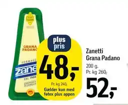 Føtex Zanetti Grana Padano, DKK 52, App-pris tilbud