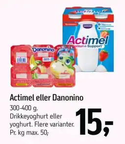 Føtex Actimel eller Danonino, DKK 15 tilbud
