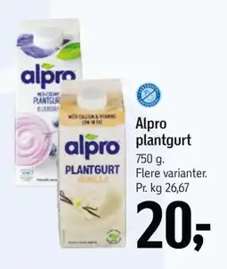 Føtex Alpro plantgurt, DKK 20 tilbud