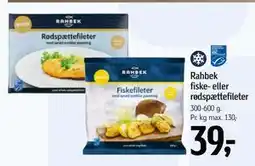 Føtex Rahbek fiske- eller rødspættefileter, DKK 39 tilbud