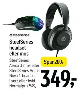 Føtex SteelSeries headset eller mus, DKK 349 tilbud