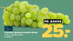 Netto Premieur grønne stenfrie druer, DKK 25 tilbud