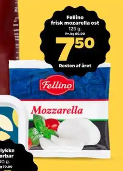 Netto Fellino frisk mozarella ost, DKK 7.5 tilbud