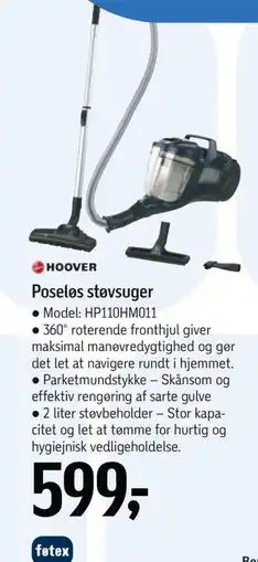 Føtex Poseløs støvsuger, DKK 599 tilbud