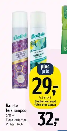 Føtex Batiste tørshampoo, DKK 32, App-pris tilbud