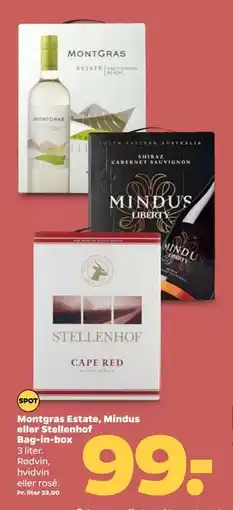 Netto Montgras Estate, Mindus eller Stellenhof Bag-in-box, DKK 99 tilbud