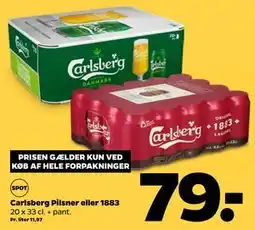 Netto Carlsberg Pilsner eller 1883, DKK 79 tilbud