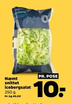 Netto Næmt snittet icebergsalat, DKK 10 tilbud
