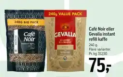 Føtex Café Noir eller Gevalia instant refill kaffe, DKK 75 tilbud