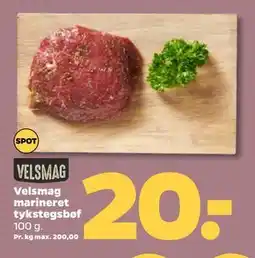 Netto Velsmag marineret tykstegsbøf, DKK 20 tilbud