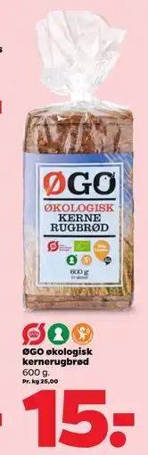 Netto ØGO økologisk kernerugbrød, DKK 15 tilbud