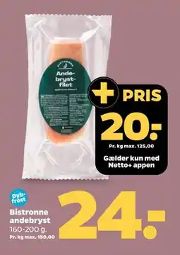 Netto Bistronne andebryst, DKK 24, App-pris tilbud