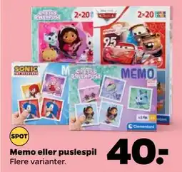 Netto Memo eller puslespil, DKK 40 tilbud
