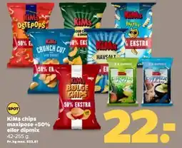 Netto KiMs chips maxipose +50% eller dipmix, DKK 22 tilbud