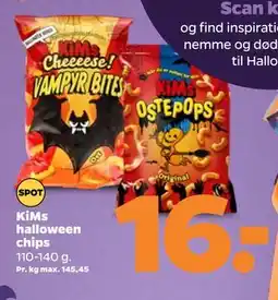 Netto KiMs halloween chips, DKK 16 tilbud