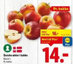 Lidl Danske æbler i bakke, DKK 16, App-pris tilbud