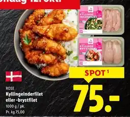 Lidl Kyllingeinderfilet eller -brystfilet, DKK 75 tilbud