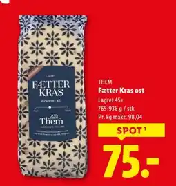 Lidl Fætter Kras ost, DKK 75 tilbud