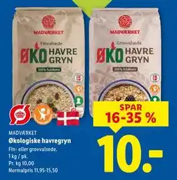 Lidl Økologiske havregryn, DKK 10 tilbud