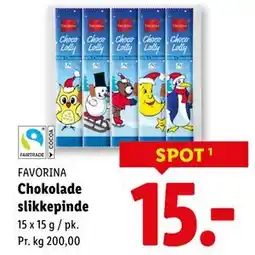 Lidl Chokolade slikkepinde, DKK 15 tilbud