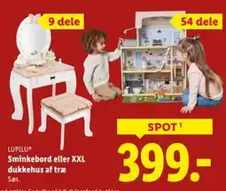 Lidl Sminkebord eller XXL dukkehus af træ, DKK 399 tilbud