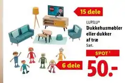 Lidl Dukkehusmøbler eller dukker af træ, DKK 50 tilbud
