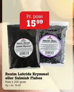 Poetzsch Padborg Rexim Lakrids Krymmel eller Salmiak Flakes, DKK 15.99 tilbud