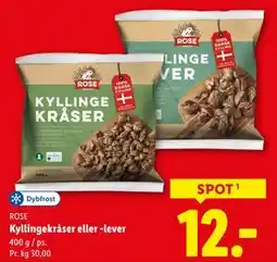 Lidl Kyllingekråser eller -lever, DKK 12 tilbud
