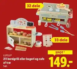 Lidl 2i1 bordgrill eller bageri og cafe af træ, DKK 149 tilbud