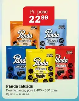 Poetzsch Padborg Panda lakrids, DKK 22.99 tilbud
