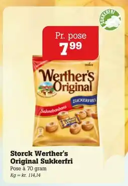 Poetzsch Padborg Storck Werther's Original Sukkerfri, DKK 7.99 tilbud